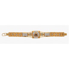 22K GOLD MEN'S PERUMAL BRACELET WITH ZERCON STONES